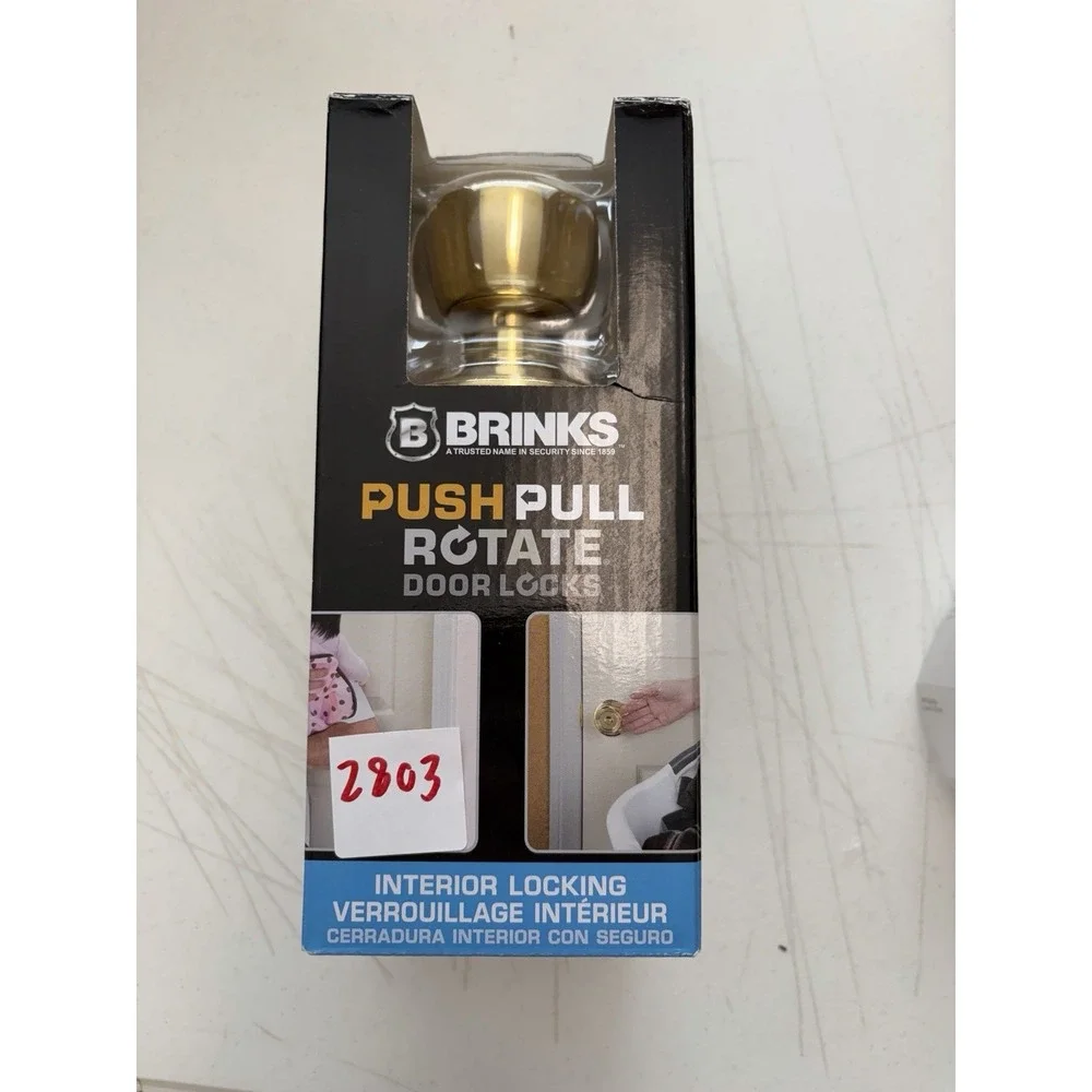 Brinks Push Pull Rotate Barrett Polished Brass Passage Knob NEW. 2305-105
